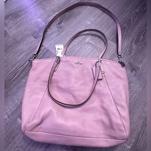 NWT COACH Large Pink Pebble Leather ‘Kelsey’ Satchel